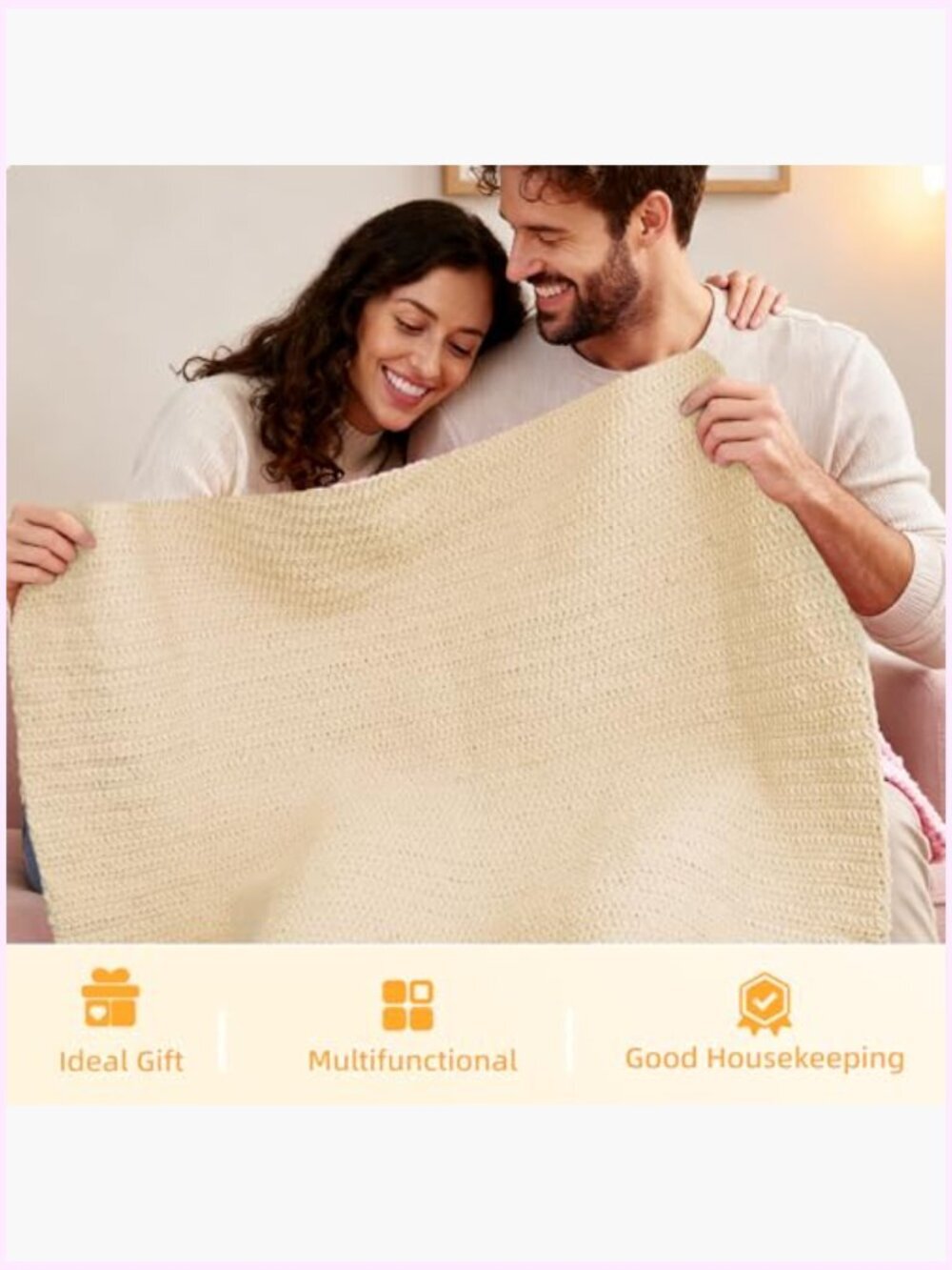 Complete Blanket Crochet Kit for Beginners with Chenille Yarn & Video Tutorial - Picture 6 of 6